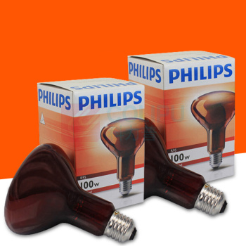 飞利浦 PHILIPS 红外线灯泡 100W 电烤灯配件进口灯泡 家用神灯仪器 E27