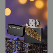 zippo 打火机之宝防风煤油 飞的更高-黑冰徽章 单机 Z-10001 内部锈迹为工艺,介意勿拍