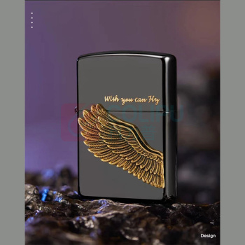 zippo 打火机之宝防风煤油 飞的更高-黑冰徽章 单机 Z-10001 内部锈迹为工艺,介意勿拍