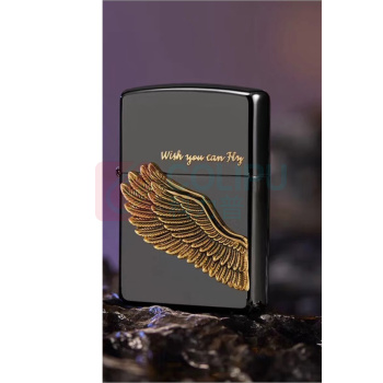 zippo 打火机之宝防风煤油 飞的更高-黑冰徽章 单机 Z-10001 内部锈迹为工艺,介意勿拍