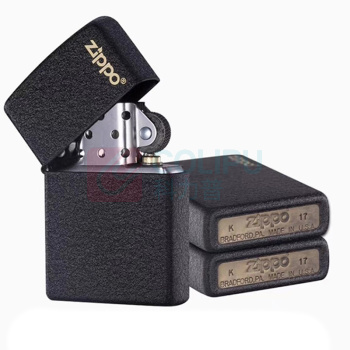 zippo 打火机之宝防风煤油 黑裂漆经典商标 单机 236-C-000016 内壁锈迹为工艺,介意勿拍