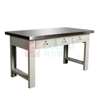 天工 防静电零件工作台 TG305 1200+1200*900*800+15mm 桌面为不锈钢梯形围边,内包木板,厚度50mm