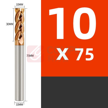 GTK 硬质合金立铣力 ES4 D10.0TIALN LES41000A D10.0:刀具直径 10 mm (金银色)