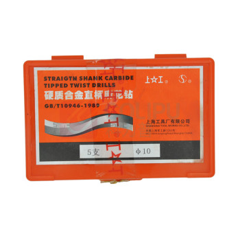 上工 直柄麻花钻头 Φ10 镶合金 无涂层 105mm 9.7mm 60mm 118° 5支/盒 10支起卖