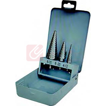 优迪卡 UTICA 3件金属盒套装高速钢直刃台阶钻 GE80-501-184 起订量1