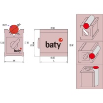 BATY 磁性V形架 GM5-900-600 70×60×73mm