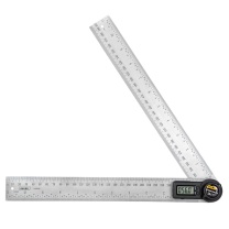 得力工具 不锈钢数显角度尺 DL305300 300mm (黑)