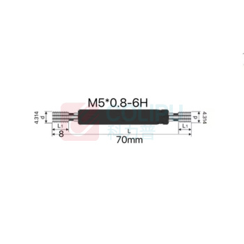 成量 螺纹塞规 M5*0.8-6H T.Z 粗牙细牙通止规 总长 D=70MM,螺纹长=8MM,小径d1=4.314