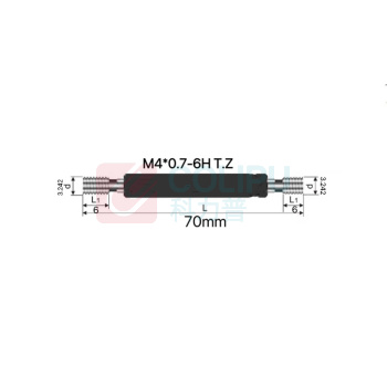 成量 螺纹塞规 M4*0.7-6H T.Z 粗牙细牙通止规 总长L=70mm,螺纹长=6mm,小径=3.242mm