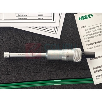 英示 INSIZE 三点内径千分尺 JC5172-123C 精度0.003mm 不含检测费 包含的千分尺:6-8mm, 8-10mm, 10-12mm 校对环规(标配):φ6mm, φ8mm, φ10mm 延长杆(标配):100mm