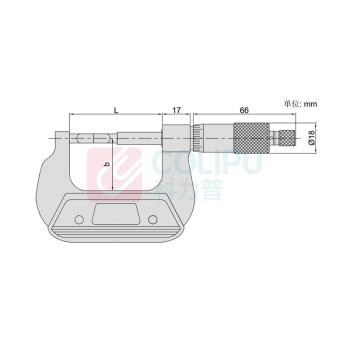 英示 INSIZE 直进式薄片千分尺 3232-75AC 50-75mm 0.01mm