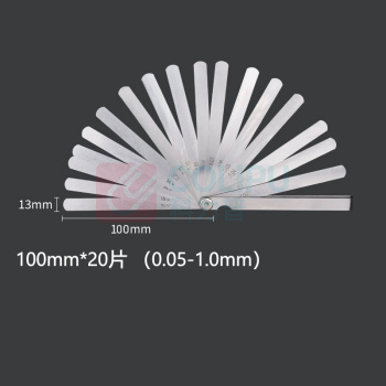 晶花 塞尺 100mm*20片 0.05-1.0mm 精度:0.05mm 不含检测费用