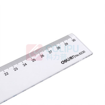 得力 deli 直尺 6230型 塑料直尺 30cm 1把