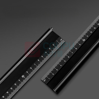 得力工具 铝合金防护尺 DL8230 300mm (黑)