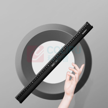 得力工具 铝合金防护尺 DL8230 300mm (黑)