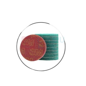 3M 圆形背绒百洁布 7447 5" (红色) 1片
