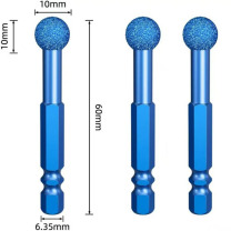 戴恩工具 六角柄金刚砂磨头球形磨头 10*6mm