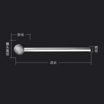 格远 球形金刚砂磨头 3×6 3*6*45MM 砂长5MM