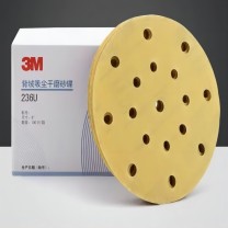 3M 干磨带孔砂纸 236U 17孔 120目 直径185mm (黄色)