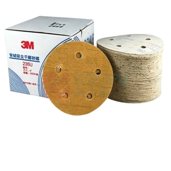 3M 砂纸 236U 5寸 圆盘5孔 P240 100张/盒