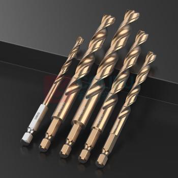 企采严选 三刃六角柄麻花钻8件套装 高钴M35 3.0mm/3.2mm/4.0mm/4.2mm/4.5mm/5.0mm/6.0mm/6.5mm
