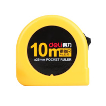 得力 deli 钢卷尺 8210 10mx25mm (黄) ABS外壳