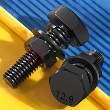 晶事达 成套外六角螺栓全牙 M24×100 8.8级\45# GB/T5783含1螺母+2平垫+1弹垫