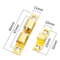 XMSJ 柜门碰珠卡扣锁 60mm 孔距47mm (金色)