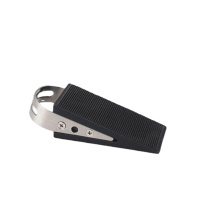 罗德力 不锈钢拉丝固定挡门阻器 12*3.3cm (银黑)