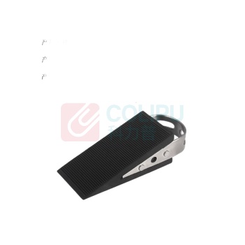 罗德力 不锈钢拉丝固定挡门阻器 12*3.3cm (银黑)