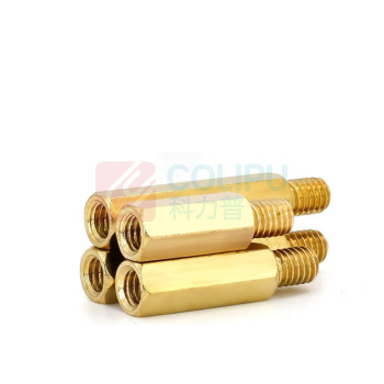 罗德力 六角单头铜柱 M4*6+6 5粒