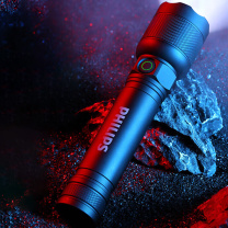 飞利浦 PHILIPS 手电筒强光远射Type-c充电式多功能迷你便携家用户外骑行应急灯 SFL2188 (黑色)