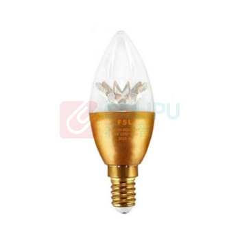 佛山 尖泡晶钻系列 C37 6.5W E14 亮金 透明罩