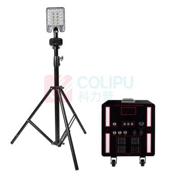 和齐顺 Hikesun 移动照明工作灯 HQS-YD10GZ 21V 10000W IP65 LED 锂电池供电 (黑色)