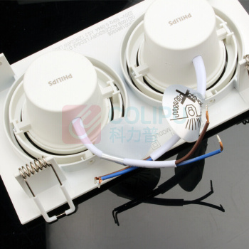 飞利浦 PHILIPS 双头射灯 GD100 18W (中性光) 4000K 开孔200*100mm