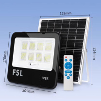 FSL 太阳能户外灯新款路灯 新农村ip65防水庭院超亮投光灯照明路灯 192lm+配2.2米充电线+遥控光控