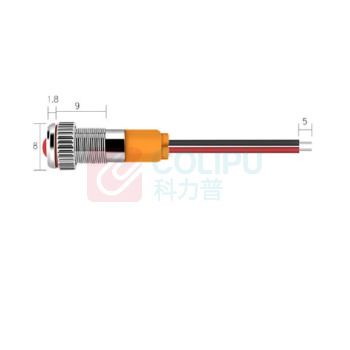 汇君 LED防水金属指示信号灯 9-24V 6mm (黄光)