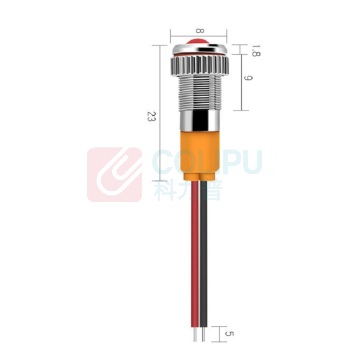 汇君 LED防水金属指示信号灯 9-24V 6mm (黄光)