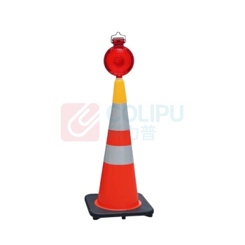 安赛瑞 太阳能路锥警示灯 14489 LED光源 红色灯头 175×175×380mm