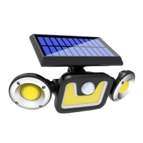 安赛瑞 户外太阳壁灯三头壁灯 700862 户外防水人体感应 三头壁灯74LED