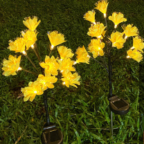 安赛瑞 太阳能茶花灯 8A00095 (黄色) 高72cm2只装