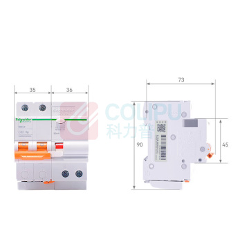 施耐德 漏电保护开关 2P C25A总闸开关漏电保护空气开关 EA9RN2C2530CA 2P 25A