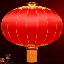 贝工 户外防水灯笼 绸布铁口灯笼 新年春节灯笼 100# 60cm 2个/组 不含光源