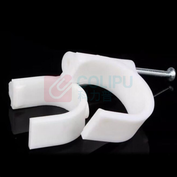 鲁橙 卡钉 LC06Y07 圆型钢钉线卡 材质升级 更耐用 7mm (白色) 100个/包