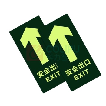 鲁橙 安全出口标志灯标识地贴 LC061430 安全出口指示 15*30cm (绿色)