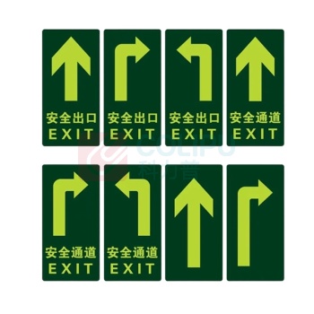 鲁橙 安全出口标志灯标识地贴 LC061430 安全出口指示 15*30cm (绿色)