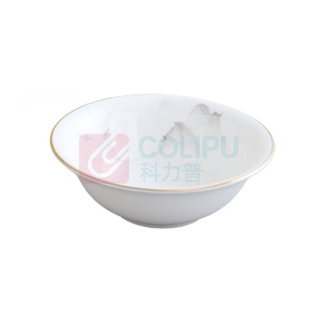 乐厨曼 餐具套装 LCM-BT6T 陶瓷 7寸骨碟+汤勺+茶杯+翅碗+饭碗+筷子架 1套/套