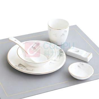 乐厨曼 餐具套装 LCM-BT6T 陶瓷 7寸骨碟+汤勺+茶杯+翅碗+饭碗+筷子架 1套/套
