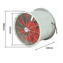 海狮 防油防潮耐高温轴流风机 400-4P中速220v 管道式 纯铜电机 铝叶轮