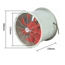 海狮 防油防潮耐高温轴流风机 500-4P中速380v 管道式 纯铜电机 铝叶轮